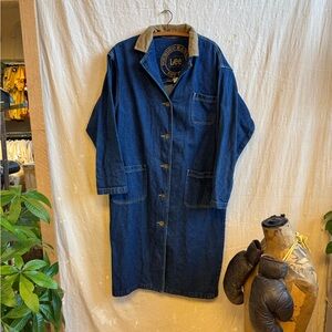 Vintage Lee Blue Denim Jacket with Tan Collar